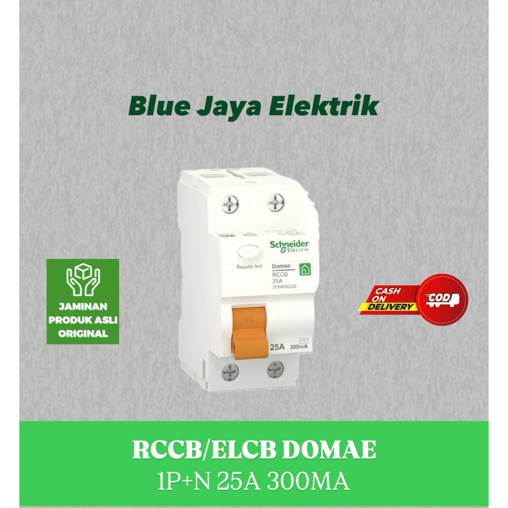 RCCB DOMAE 1P+N 25A 300Ma SCHNEIDER ORIGINAL TERMURAH