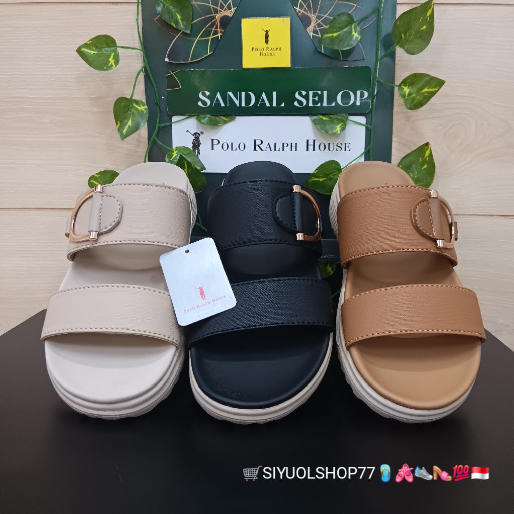 [Bisa COD/100% Original/Art TER 102] Sandal Wanita POLO RALPH HOUSE/Sandal Wanita/Sandal Slide Wanit