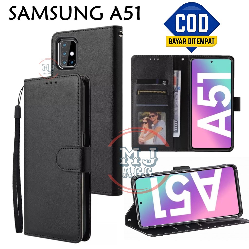 FlipCase Samsung A51 Leather Case Wallet Premium Casing Hp SAMSUNG A51 Cover Ponsel