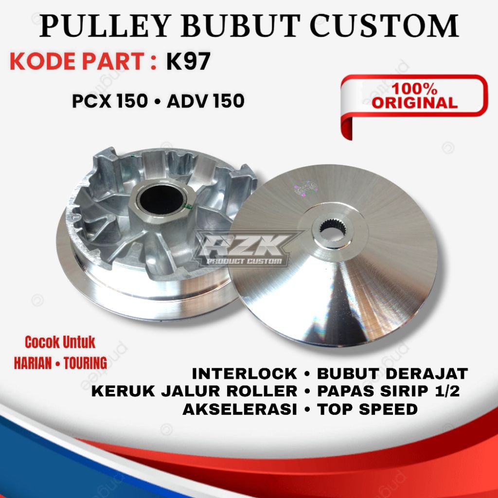 PULLEY SET K97 BUBUT CUSTOM HONDA PCX 150 / ADV 150 CUSTOM BUBUT PULLEY RACING