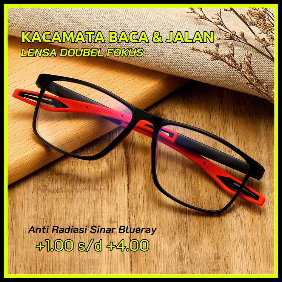 Kacamata Baca Dan Jalan Plus Auto Fokus Anti Radiasi Pria Wanita Sporty Kaca Mata Rabun Dekat