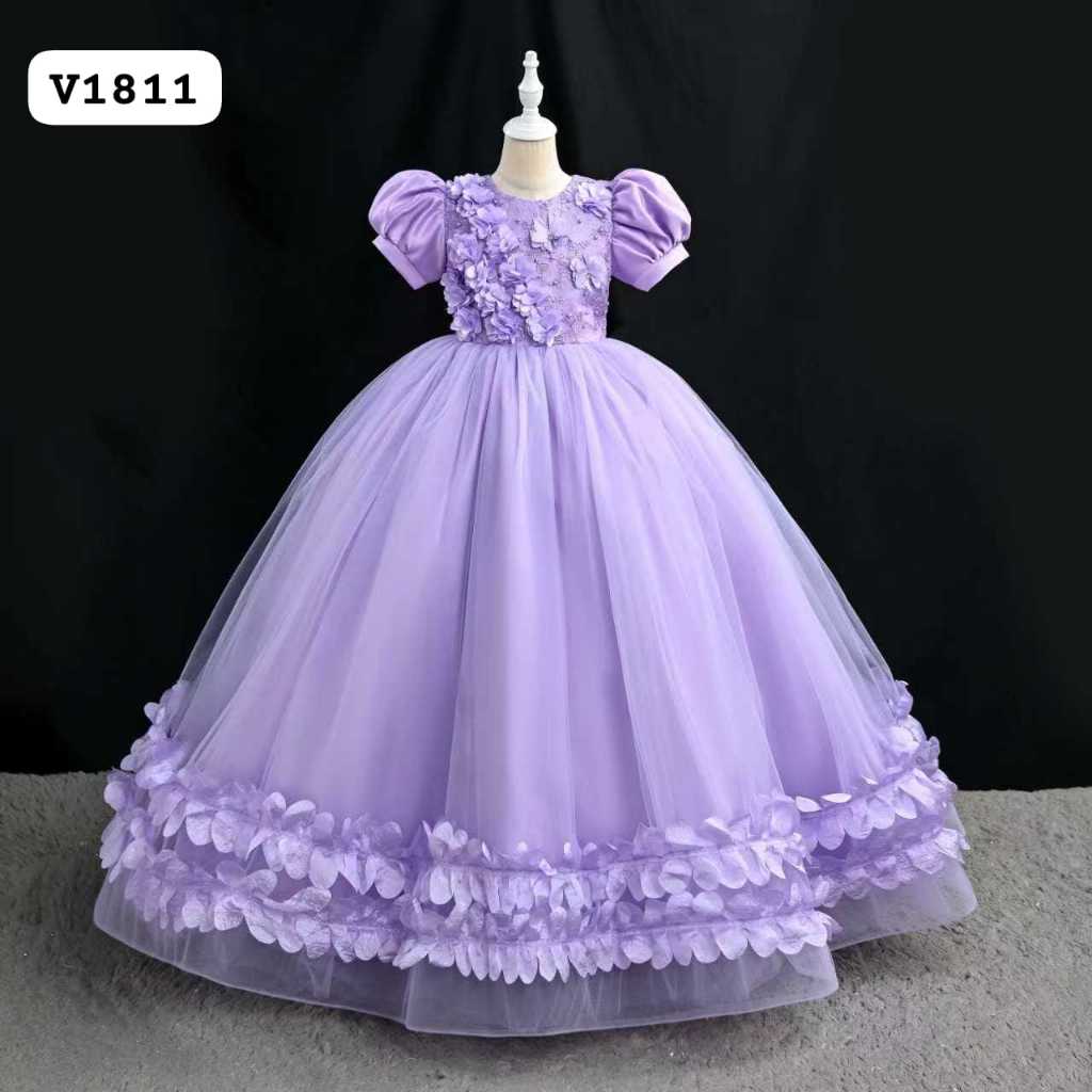 TZ-2025-Gaun  natal anak dress natal anak baju natal anak gaun kembang anak gaun mewah gaun payet dr