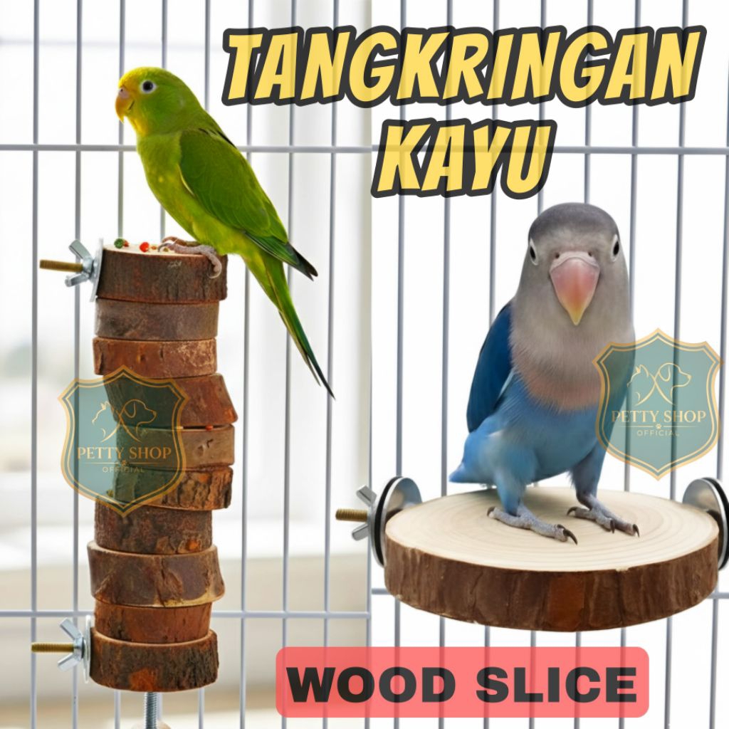 TANGKRINGAN KAYU DEKORASI KANDANG SLICE WOOD