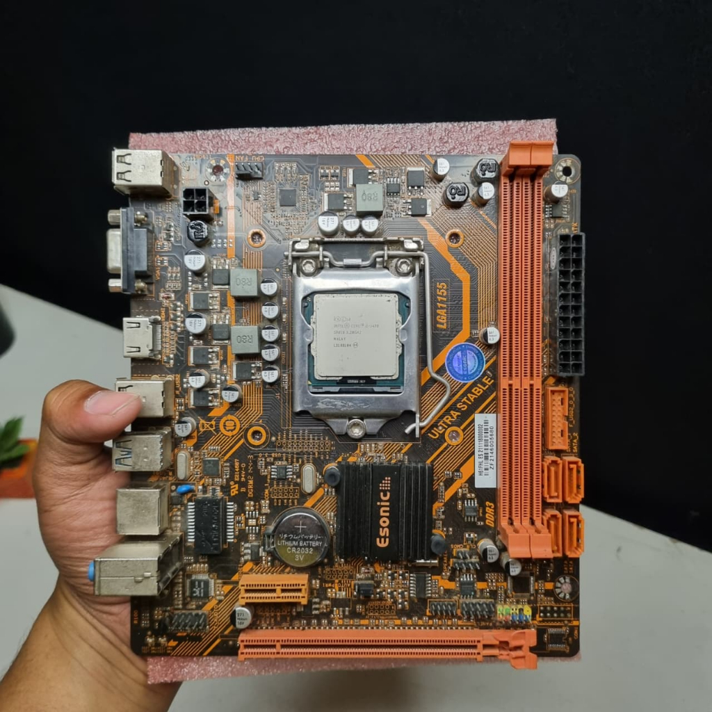 [BEKAS] Paket Motherboard LGA 1155 H61 Esonic H61 + Prosesor Intel Core i5 3470