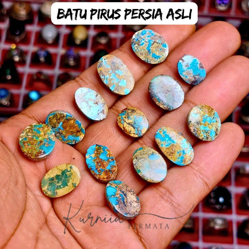 Borongan Batu Pirus Persia Asli Natural 100% Original
