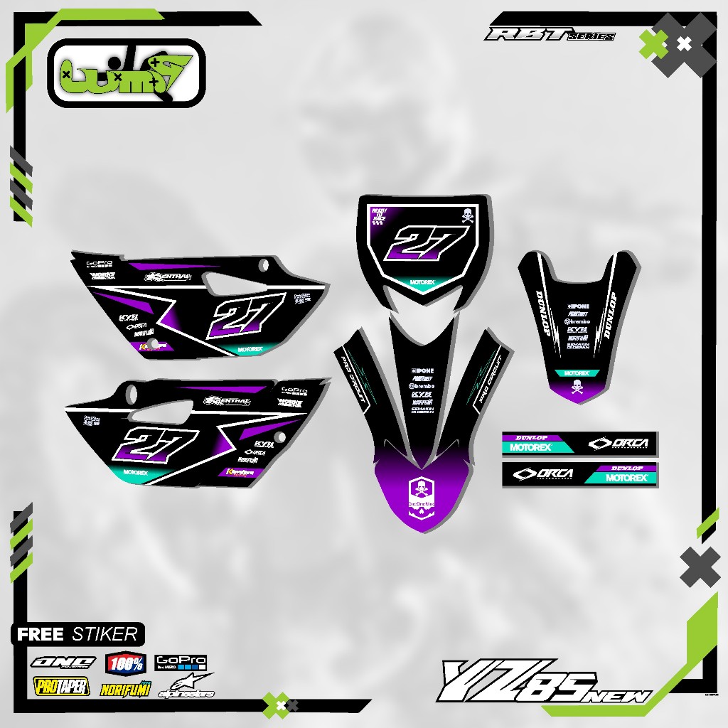 Stiker Decal Yamaha YZ 85 Full Body Custom Design - New Striping YZ 85 NEW KX85 GTX85 BEBEK MODIF Mo