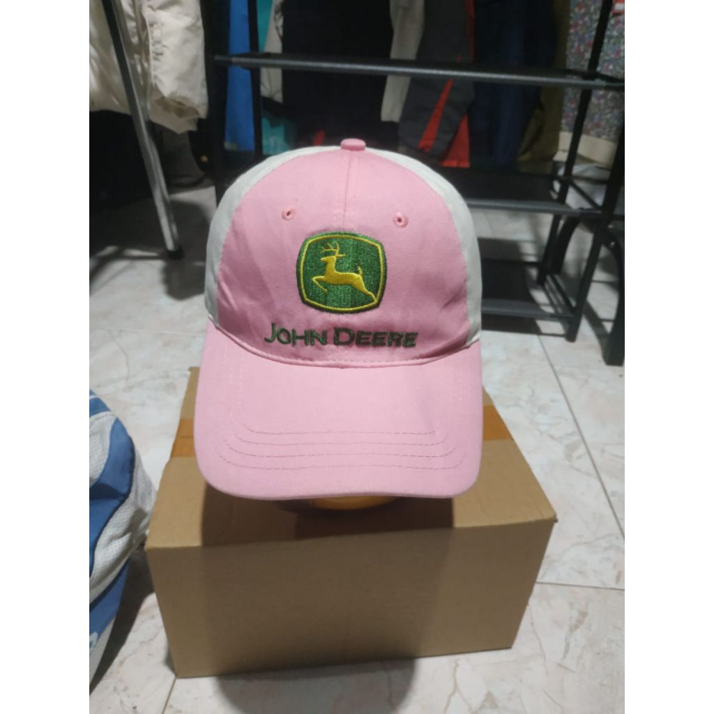 Topi Trucker John Deere pink