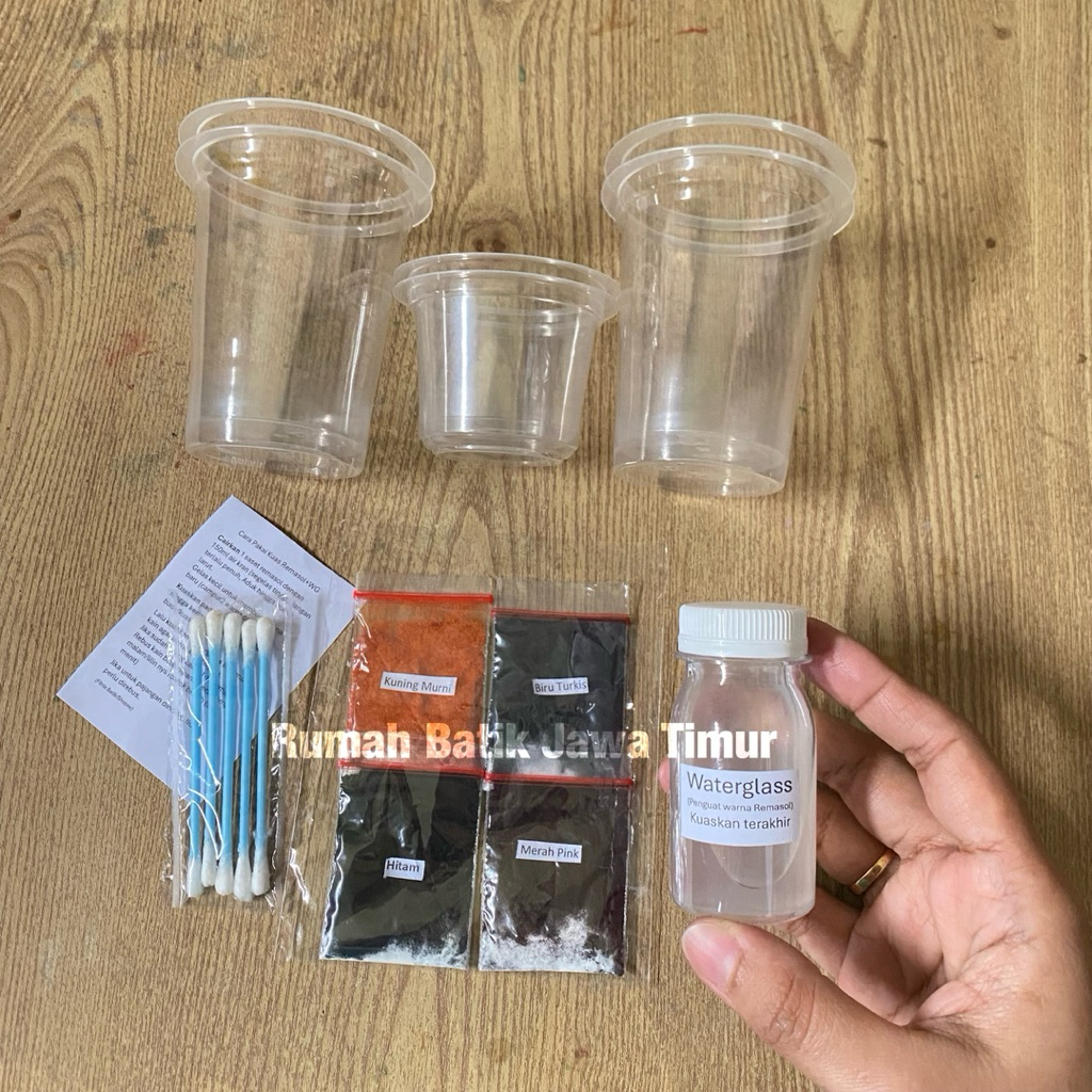 Paket Remasol+Pengunci Waterglass mini Lengkap gelas dan kuas