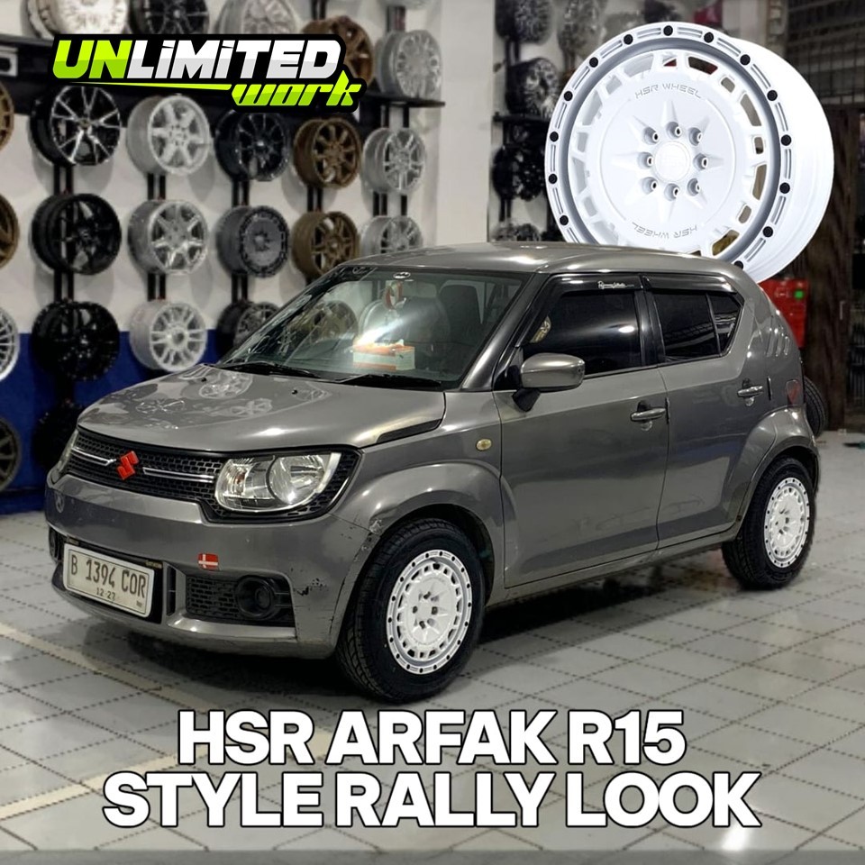 Velg Model Rally Look HSR Arfak Ring 15 Untuk Ignis Spresso VF3 Termurah Velg R15 Rata Body