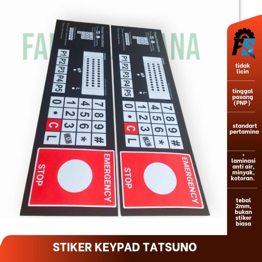 Stiker keypad tatsuno / keypad tatsuno / stiker tatsuno