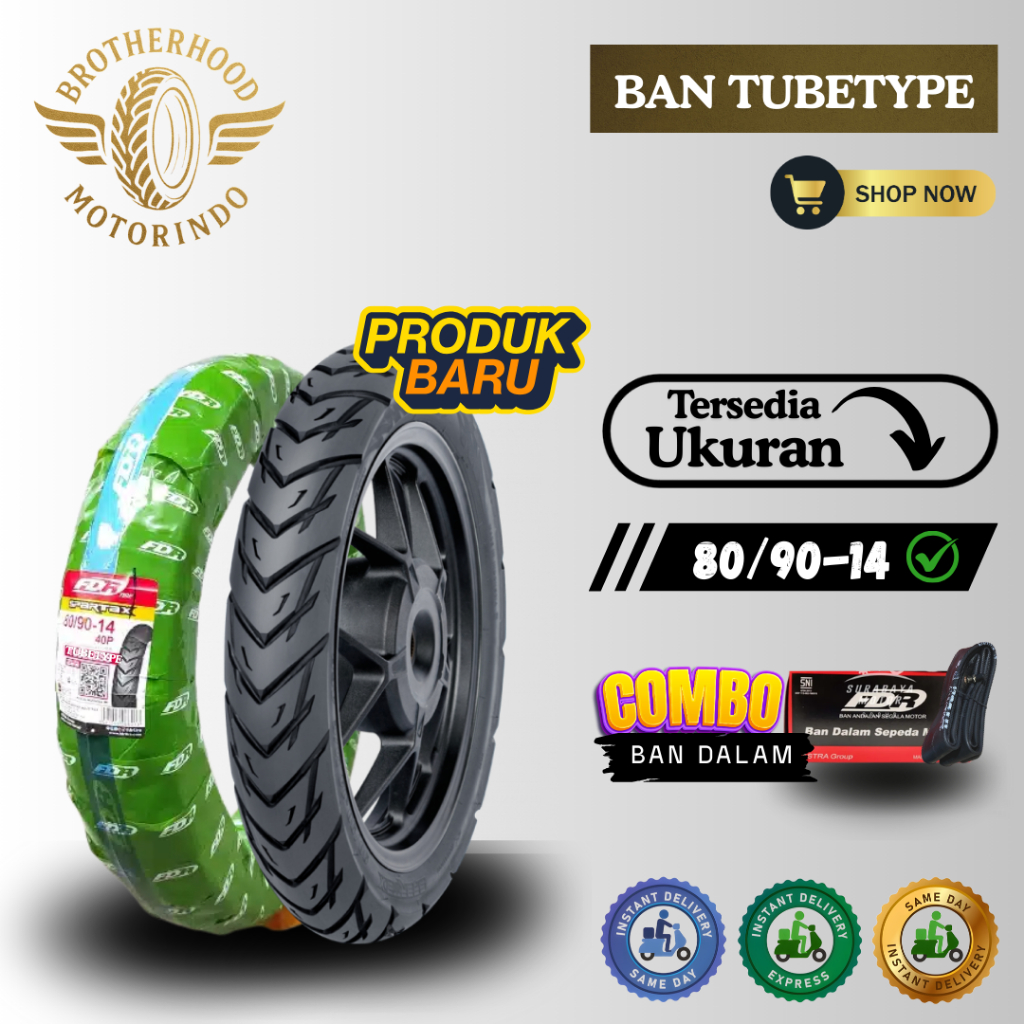 BAN FDR SPARTAX TUBETYPE 80/90-14 / BAN SPARTAX NON TUBLES FDR / BAN MOTOR TUBETYPE RING 14 / BAN RI
