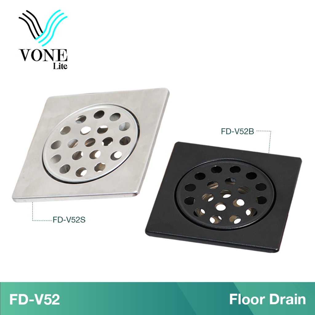 VONE Floor Drain Saringan Got Kamar Mandi Lantai Stainless Black ( VONE LITE )