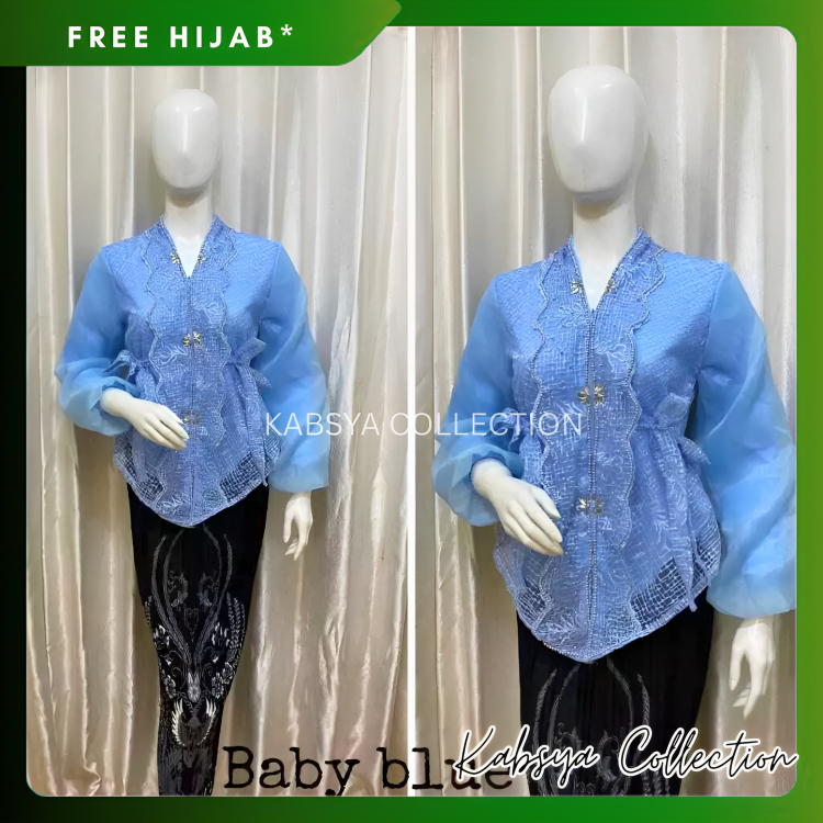 INSTANT COD - SETELAN KEBAYA KURUNG MELAYU KLARISA Dan Selendang Organza Bordir Premium /Setelan Tun