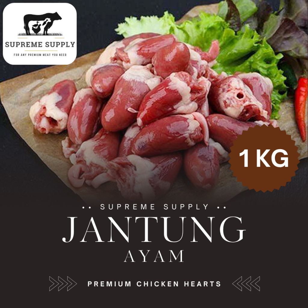 PREMIUM Jantung Ayam 1 kg [±100 pcs] | Fresh Halal Organic Chicken Hearts | Ikan Daging Sapi Ayam Be