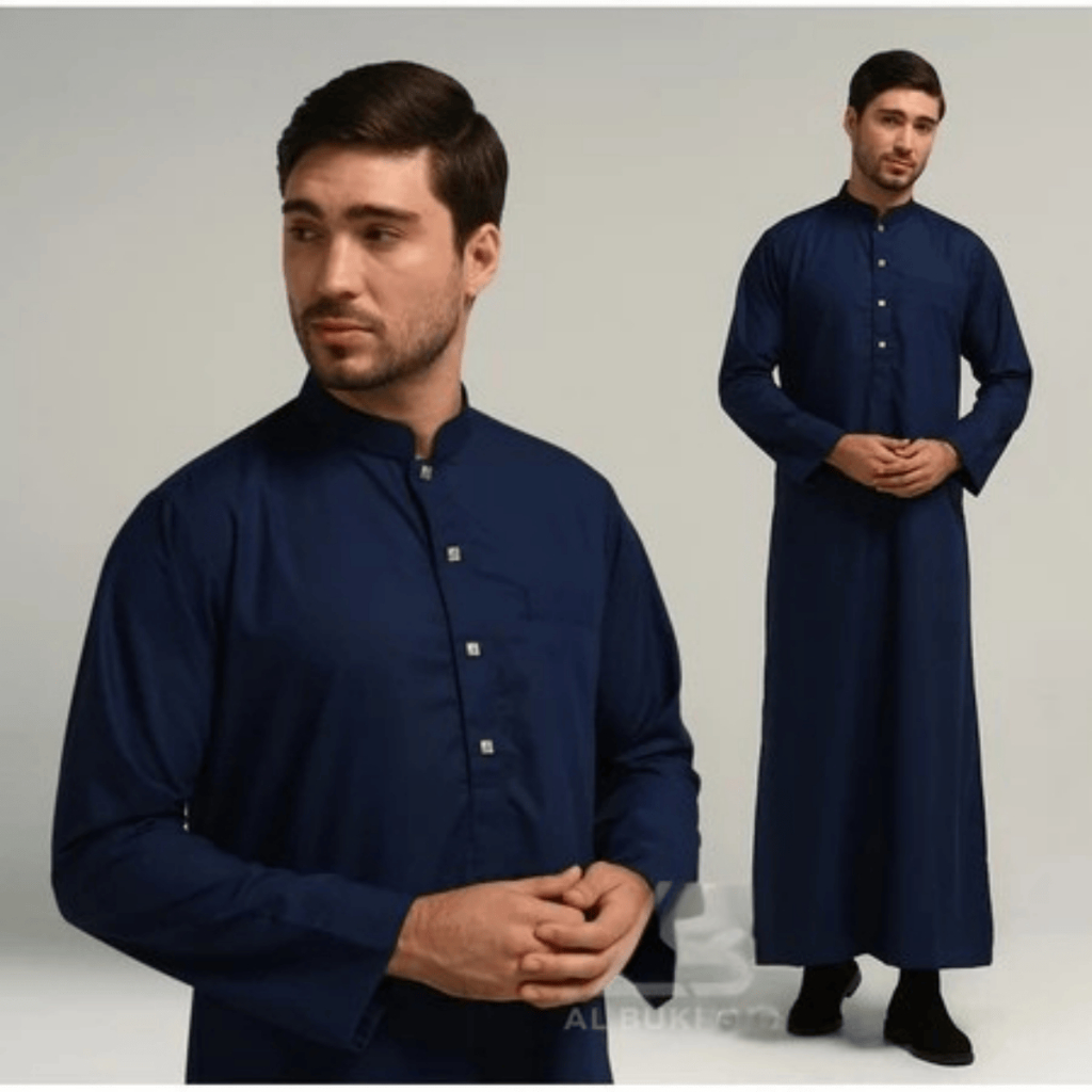 TENCEL Gamis Thobe Jubah Pria Bodyfit Reguler Dewasa Premium Lengan Panjang - Jubah Khalid