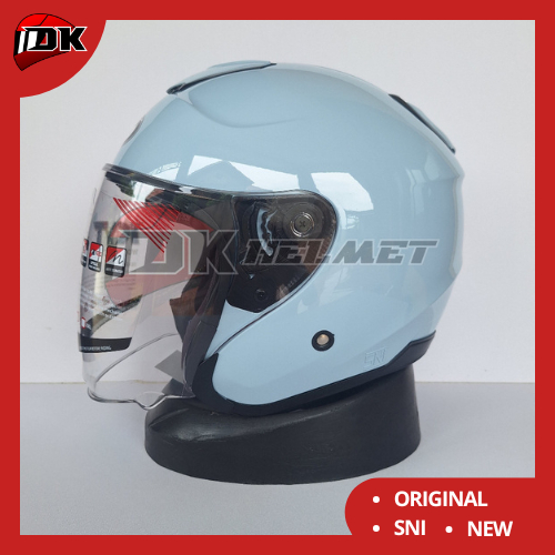 Helm Half Face KYT Kyoto R Solid Steel Blue Glossy Biru Muda Gloss Original