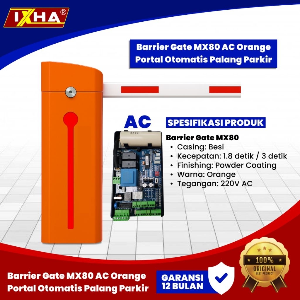 Barrier Gate MX80 AC Orange Portal Otomatis Palang Parkir