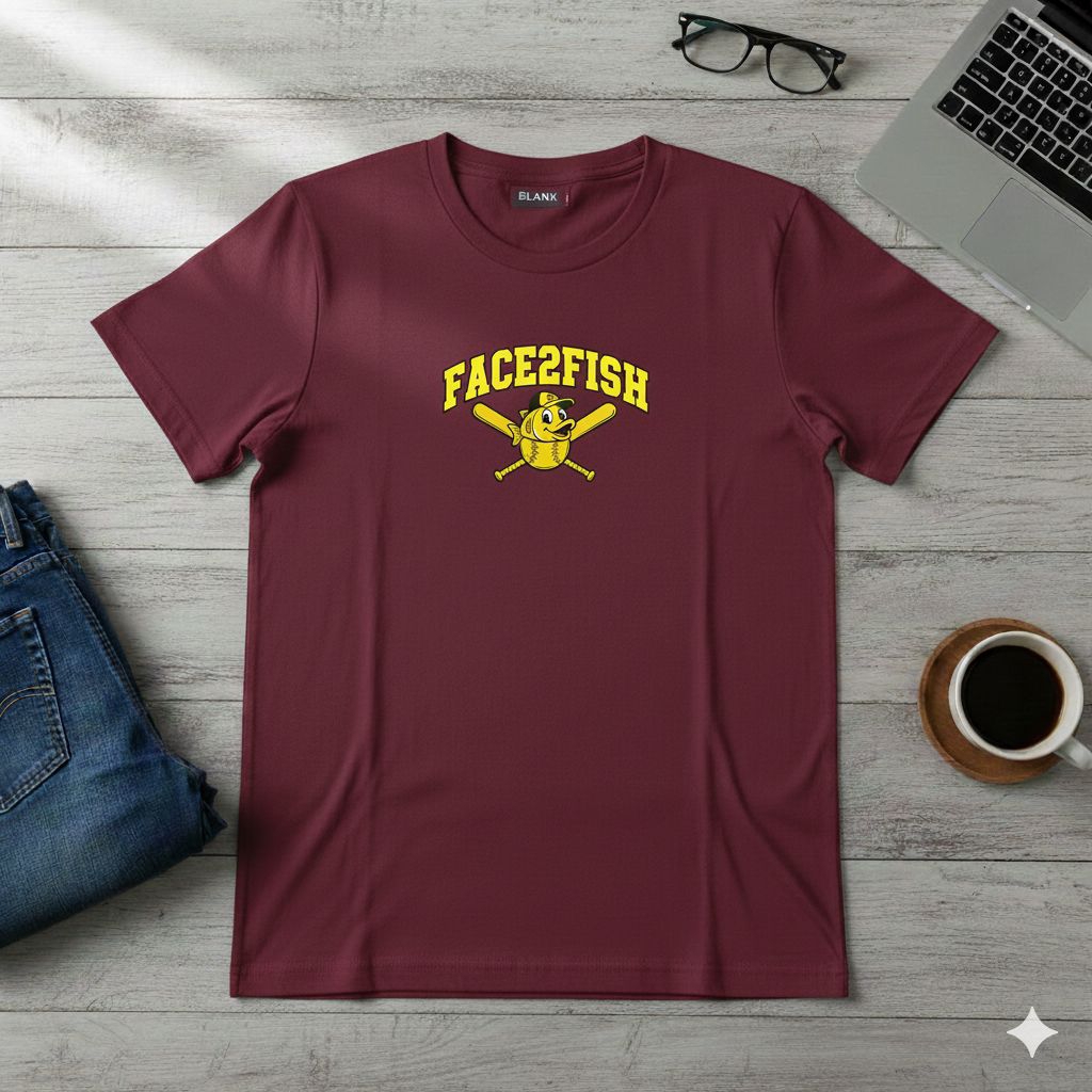 Kaos F2F baseball Maroon