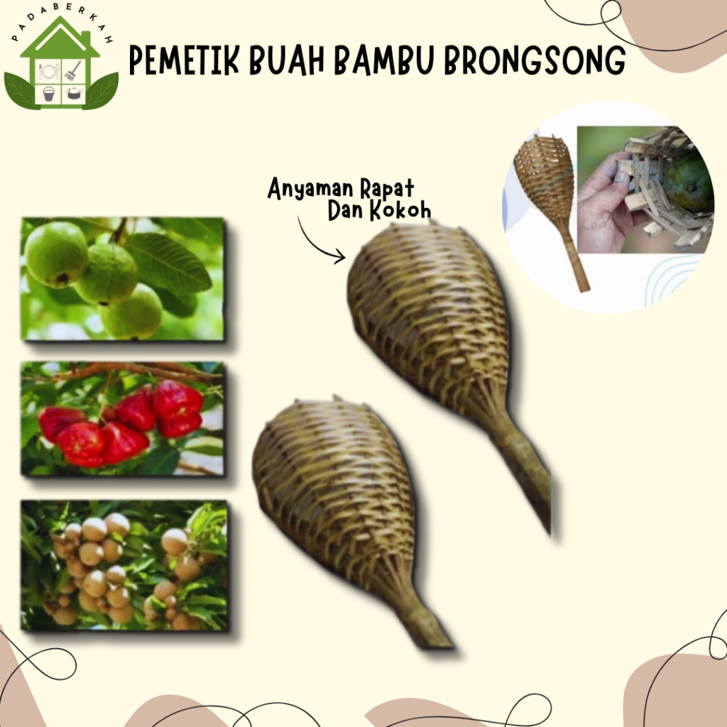 Alat Pemetik Buah Mangga Bambu Anyam Brongsong