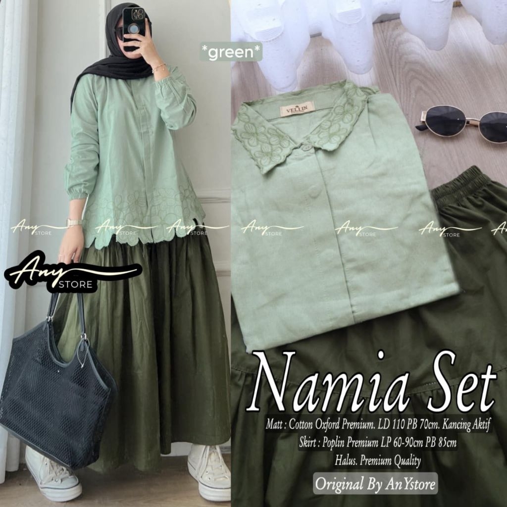 Namia Set Rok Poplin Atasan Katun (Any Store)