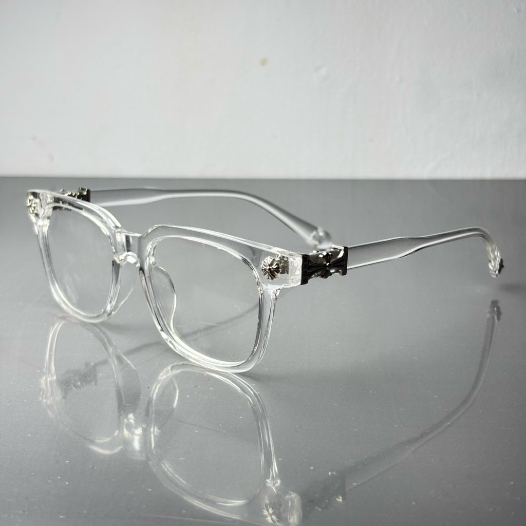 Kacamata Chrome Hearts Frame Made in Japan 001 Clear Series Gaya Trendy Unisex Model Korea Hype Sung