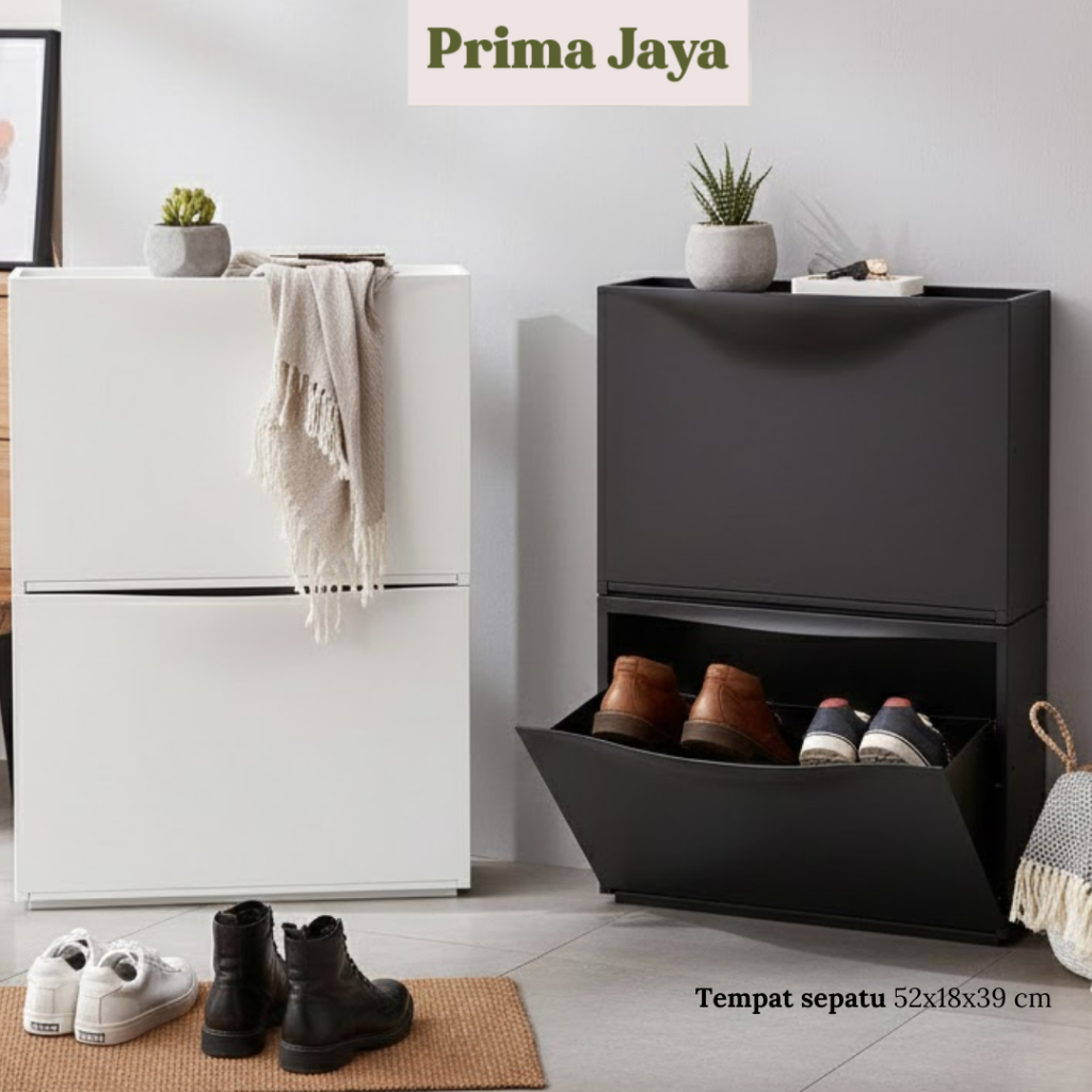 TERBARU SWITZERLAND Kabinet/tempat sepatu, HITAM, 52x39 cm, rak sepatu