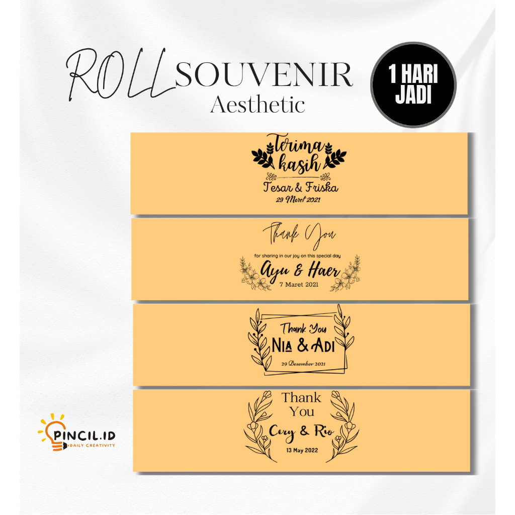 Roll souvenir label souvenir pernikahan, pengikat souvenir Roll Card Hijab Aesthetic / Label Hijab d