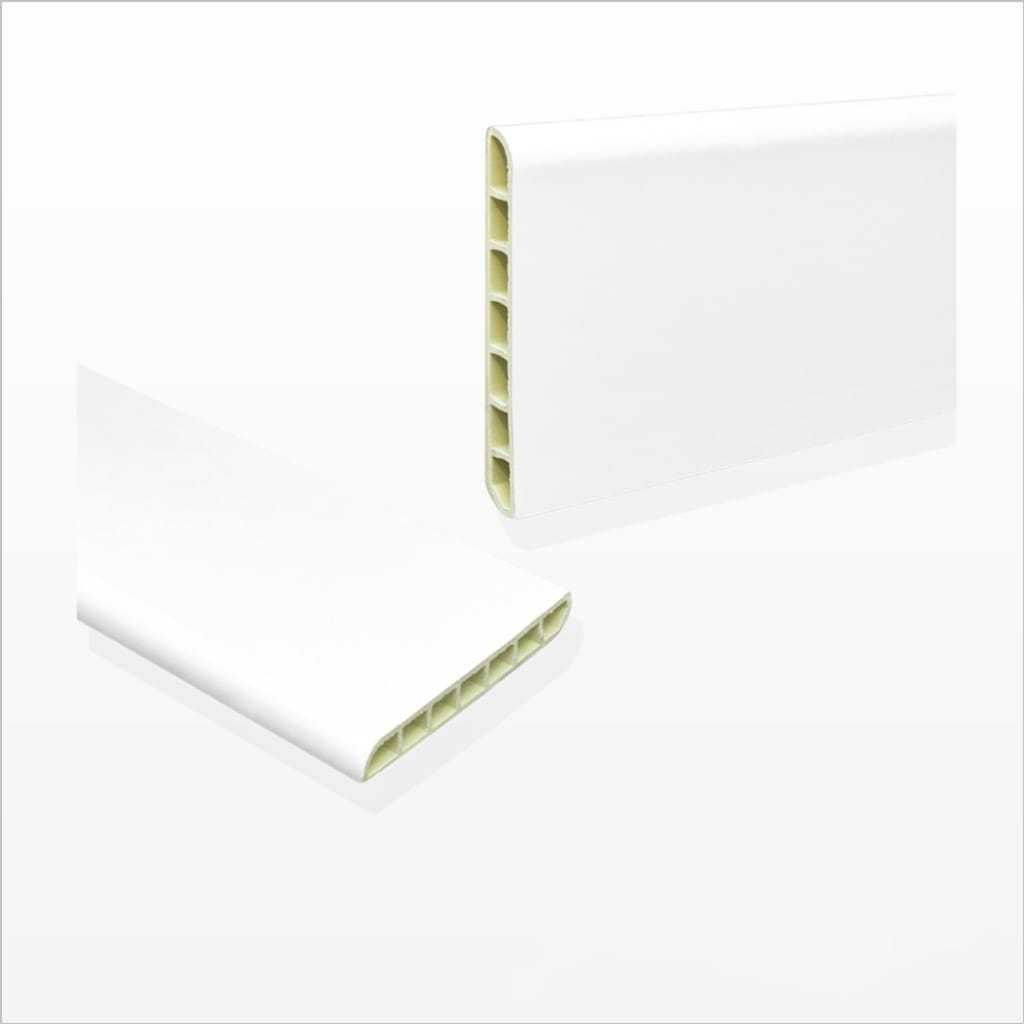 Lis Plint PVC Putih/Plint Lantai PVC White Ukuran 10 cm x 1,2 cm x 300 cm