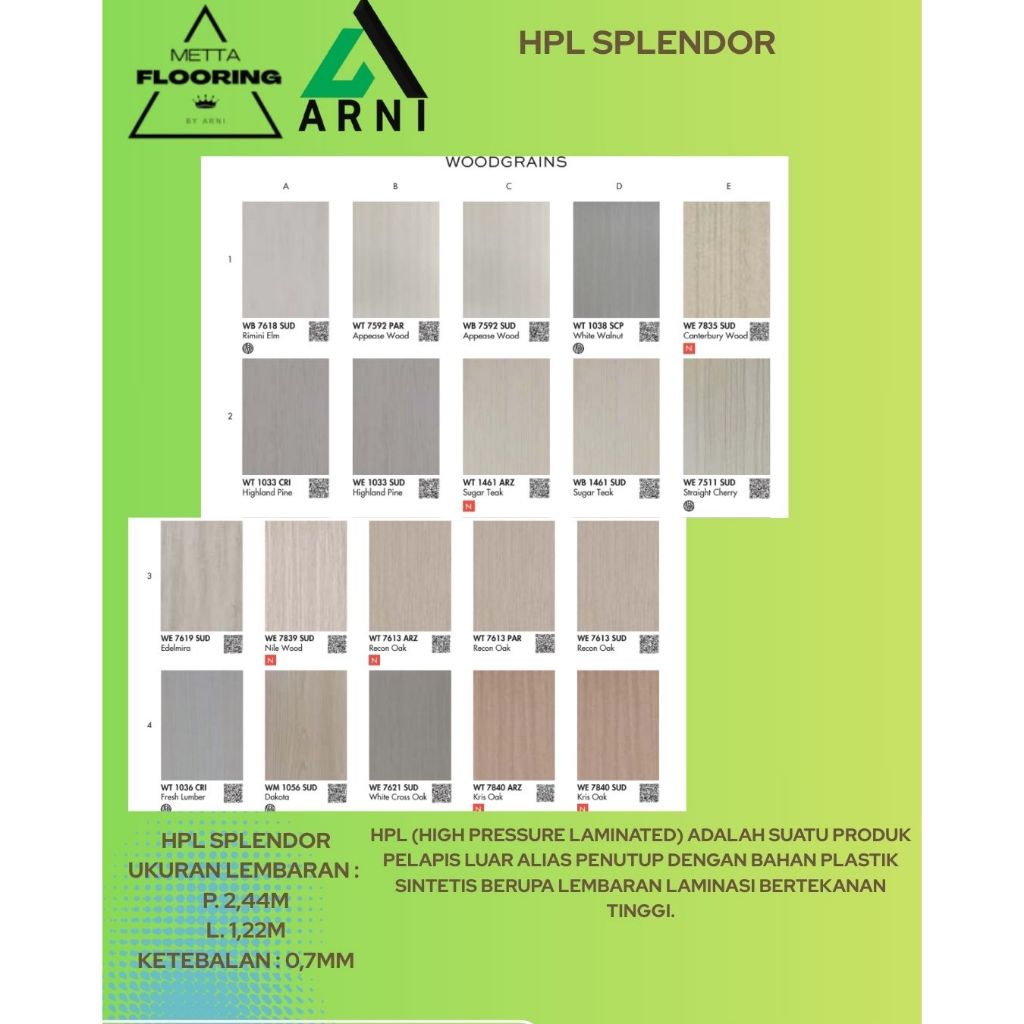 HPL SPLENDOR - HPL ANTI GORES UNTUK KITCHEN SET