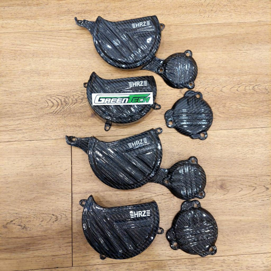 COVER BAK MESIN CARBON HRZ KLX 140 / KLX 150