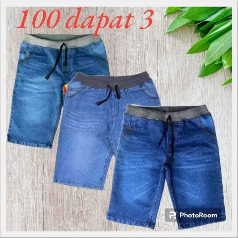 Celana Jeans Pendek Pria 100RB DAPAT 3 Pcs/PROMO DAPAT 3 PCS CELANA JEANS PENDEK PRIA KEKINIAN