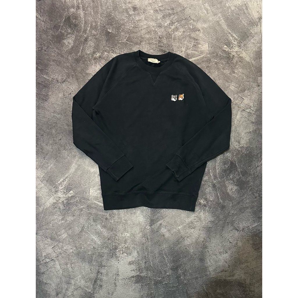 Crewneck Maison Kitsune Double Fox Charcoal
