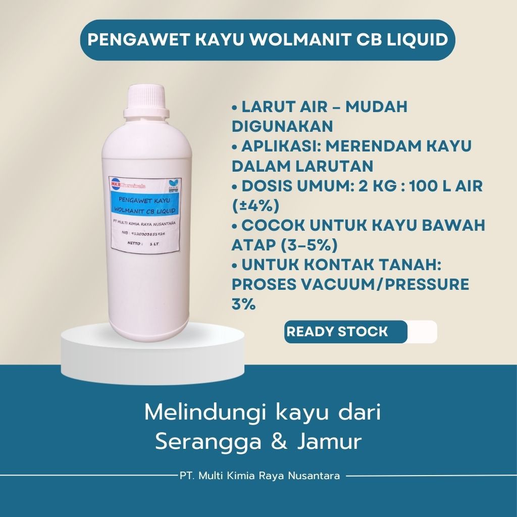 PENGAWET KAYU WOLMANIT CB LIQUID 1 LITER - Pengawet Kayu Anti Jamur & Serangga