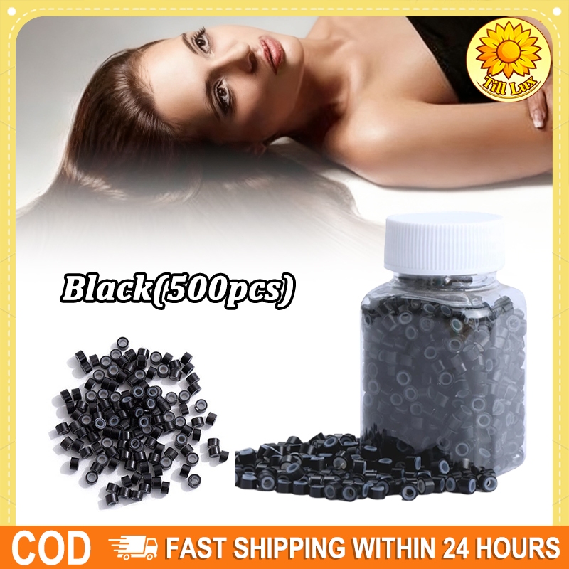 500pcs Ring Sambung Rambut Silikon - Hair Connector Ring, Drat Jumbo Ekstensi Rambut