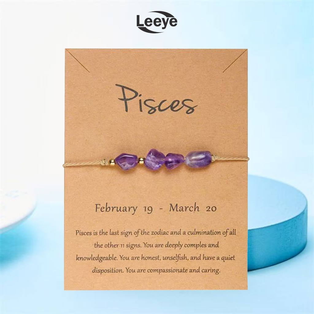 Leeye Gelang Zodiak Pisces – Natural Crystal Healing Bracelet