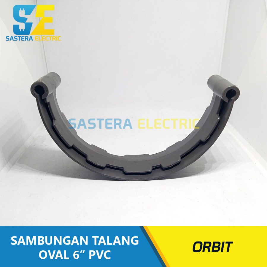 Oval Sambungan Talang PVC 6" inch Orbit / Sambungan Talang Oval 6" / Sock Talang Air 1/2 Lingkaran 6