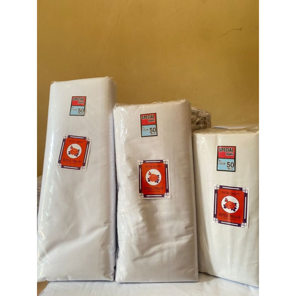 Kain Kafan Mori Jenazah Polyster Tc Cap Bunga Mawar