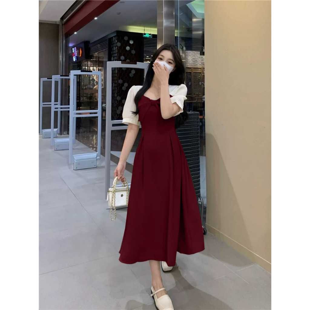 { THABI } XILASA DRESS MIDI DRES KOREA DRESS WANITA KONDANGAN REMAJA BAJU KOREAN STYLE KEKINIAN DRES