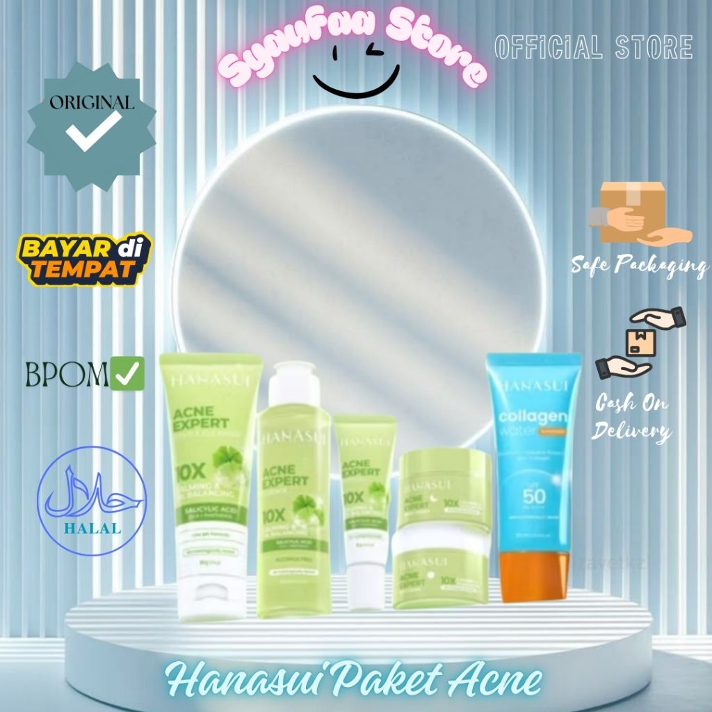 Hanasui Basic Skincare Paket Acne || Paket Acne Skincare Basic Hanasui