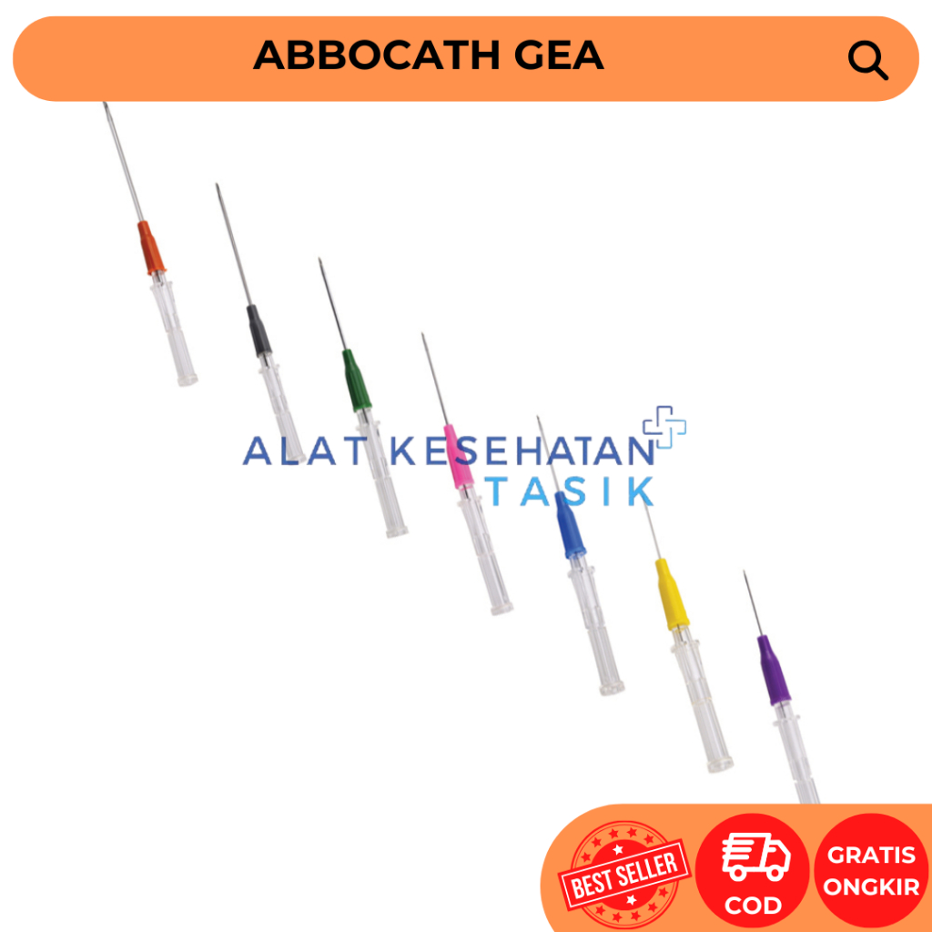 Abbocath GEA No.18/20/22/24/26 Jarum Infus I.V Catheter