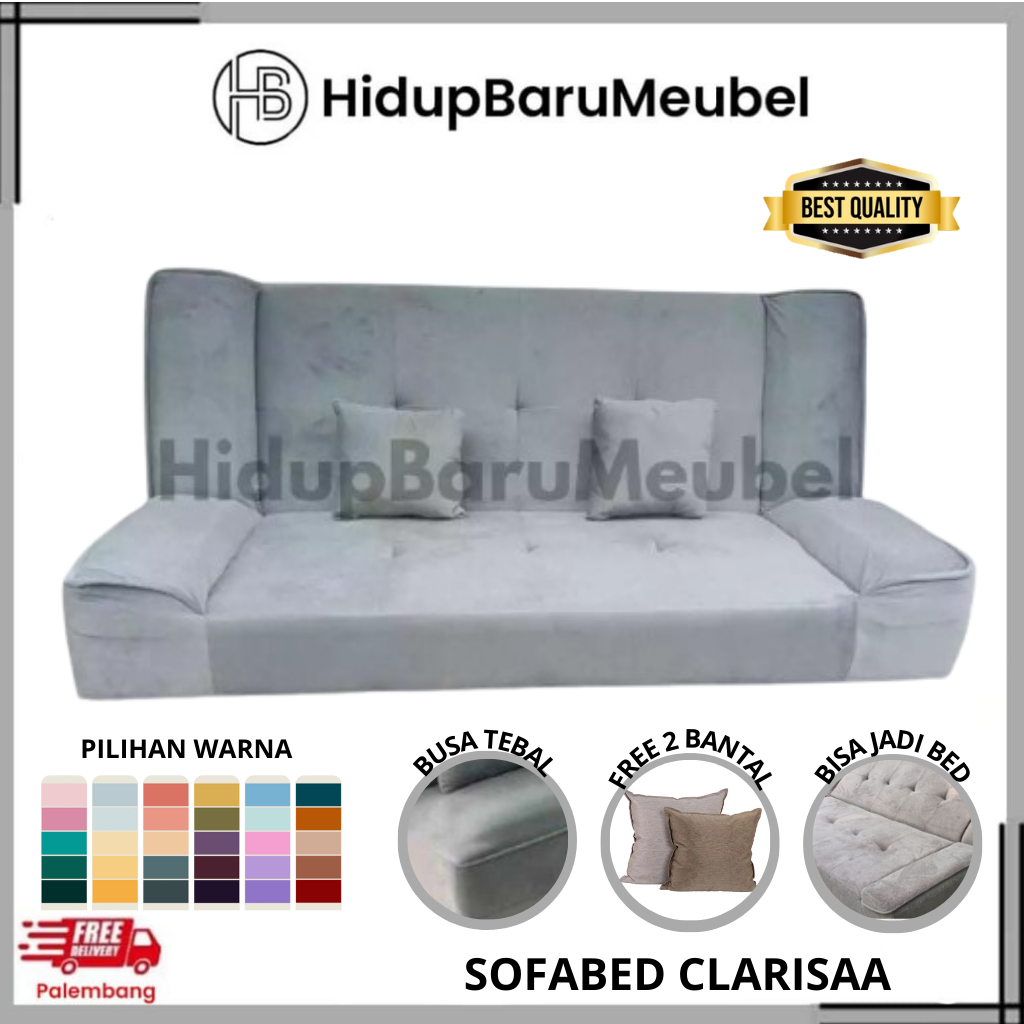 Sofa bed CLARISA / sofabed Termurah / sopa bed Busa tebal / kursi ruang tengah bohay mewah / kursi l