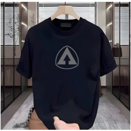 Kaos Distro Pria Baju Kaos Hitam Motif Segitiga Geometris kaos putih Joss kaos  Distro Cotton Combed