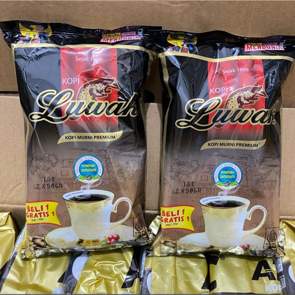BELI 1 GRATIS 1 Kopi Luwak Murni Hitam 50 gr isi 2 pcs / Kopi Tanpa Gula