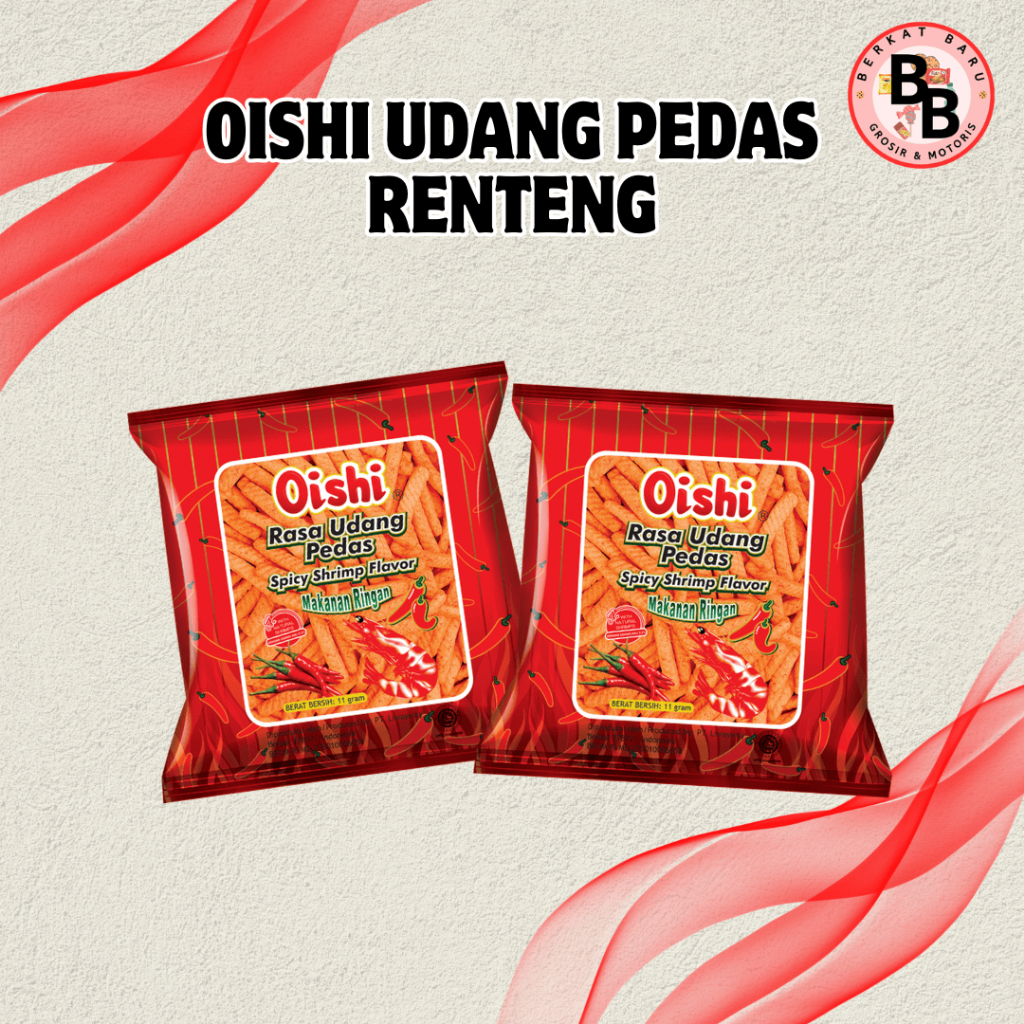 [BB SNACK] OISHI UDANG PEDAS RENTENG 10gram