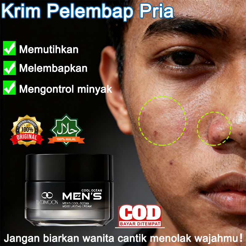 [ COD ] Krim pemutih pria Krim Pencerah Anti Kerutan Pria 50g Melembapkan | cream wajah pelembap ,kr