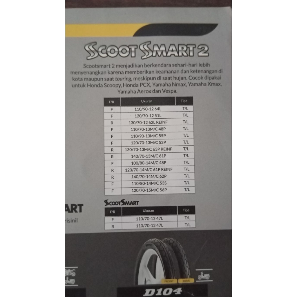 Dunlop 120/70-14 M/C SC Smart 2 T/L