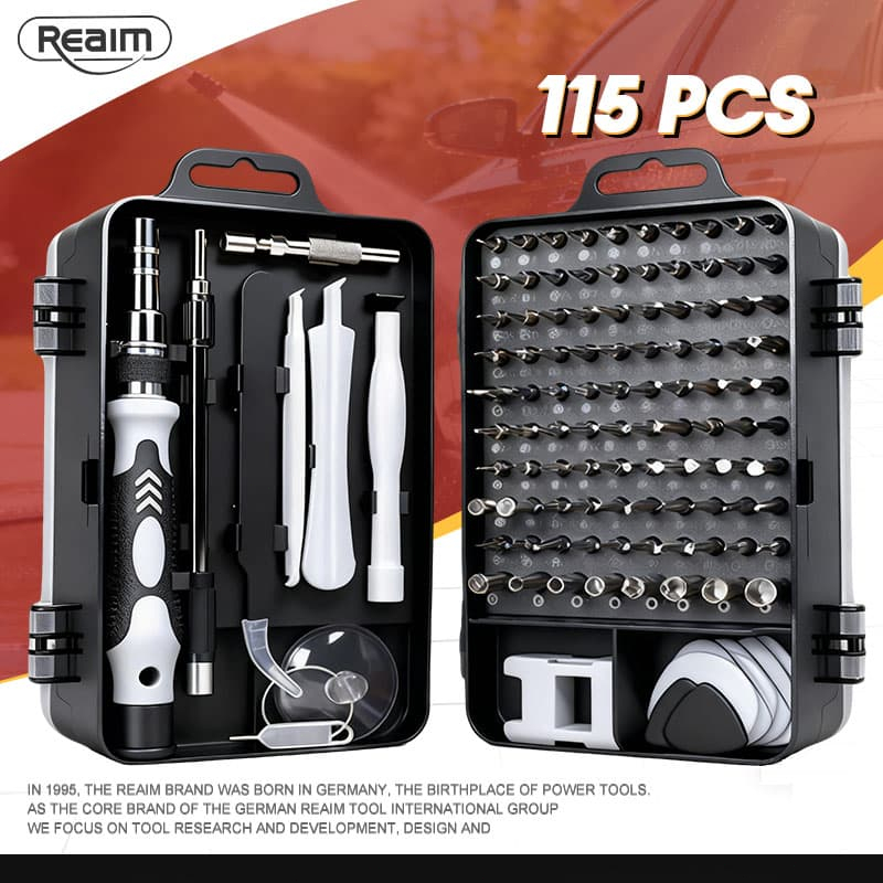 REAIM  Obeng 115PCS Obeng hp Full Set Obeng Set Lengkap 115 In 1 Obeng Multifungsi