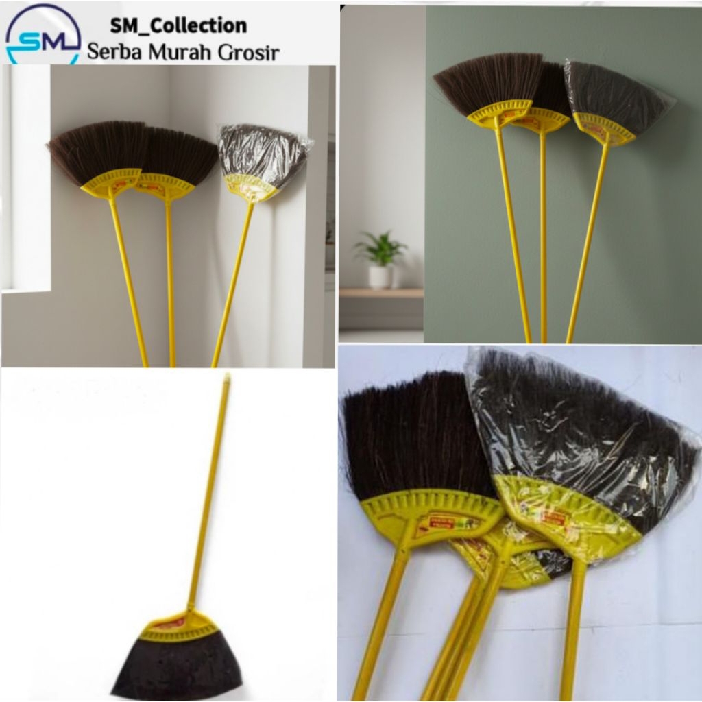 Sapu lantai/alat pembersih/sapu injuk/pembersih lantai/sapu mustika injuk kuning