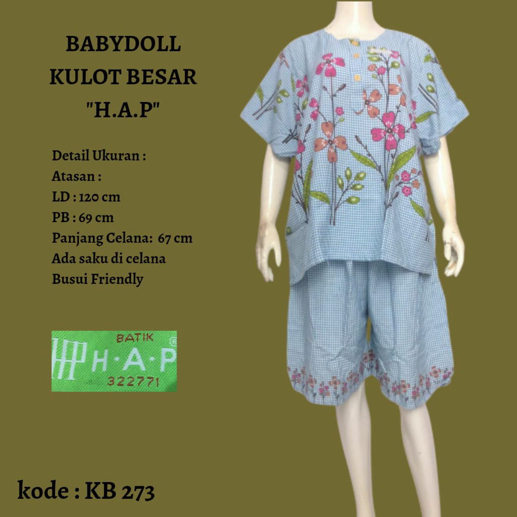 SETELAN JUMBO/ BABYDOLL KULOT BESAR / BABYDOLL JUMBO BY BATIK HAP