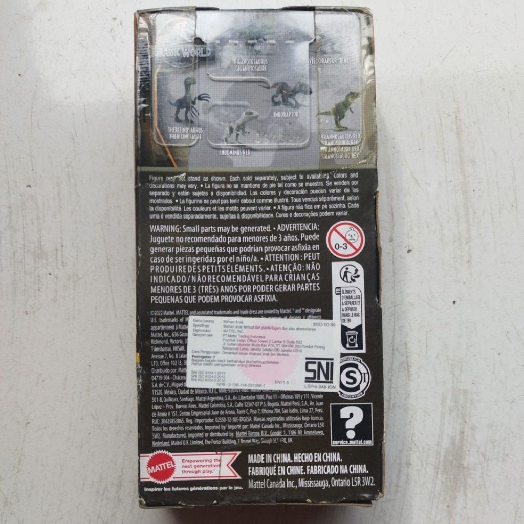 READY Jurrasic World Velociraptor Blue Mainan Mattel